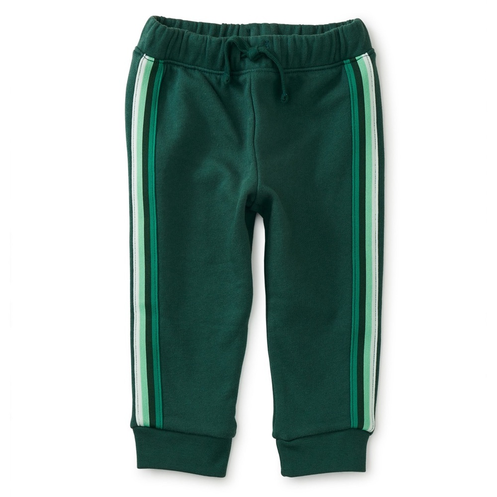 Tea Collection Stripe Out Green Cotton Joggers NWT